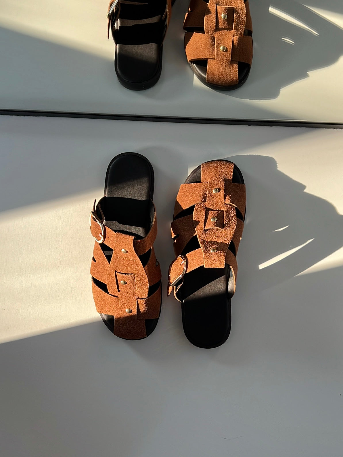 Ares Taba Bantlı Süet Kadın Terlik