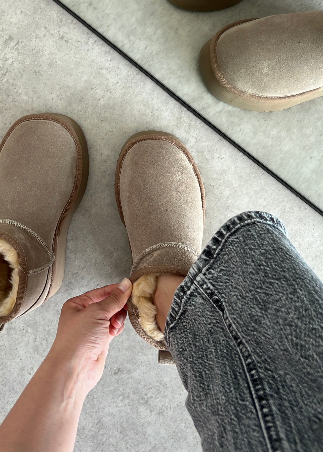 Ruby Platform Gerçek Hakiki Süet Vizon