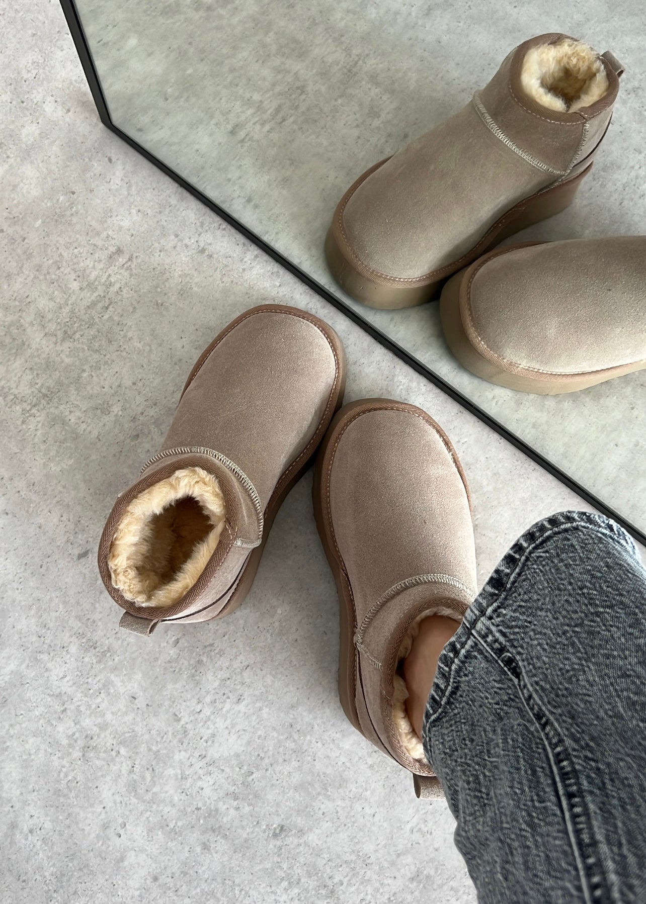 Ruby Platform Gerçek Hakiki Süet Vizon