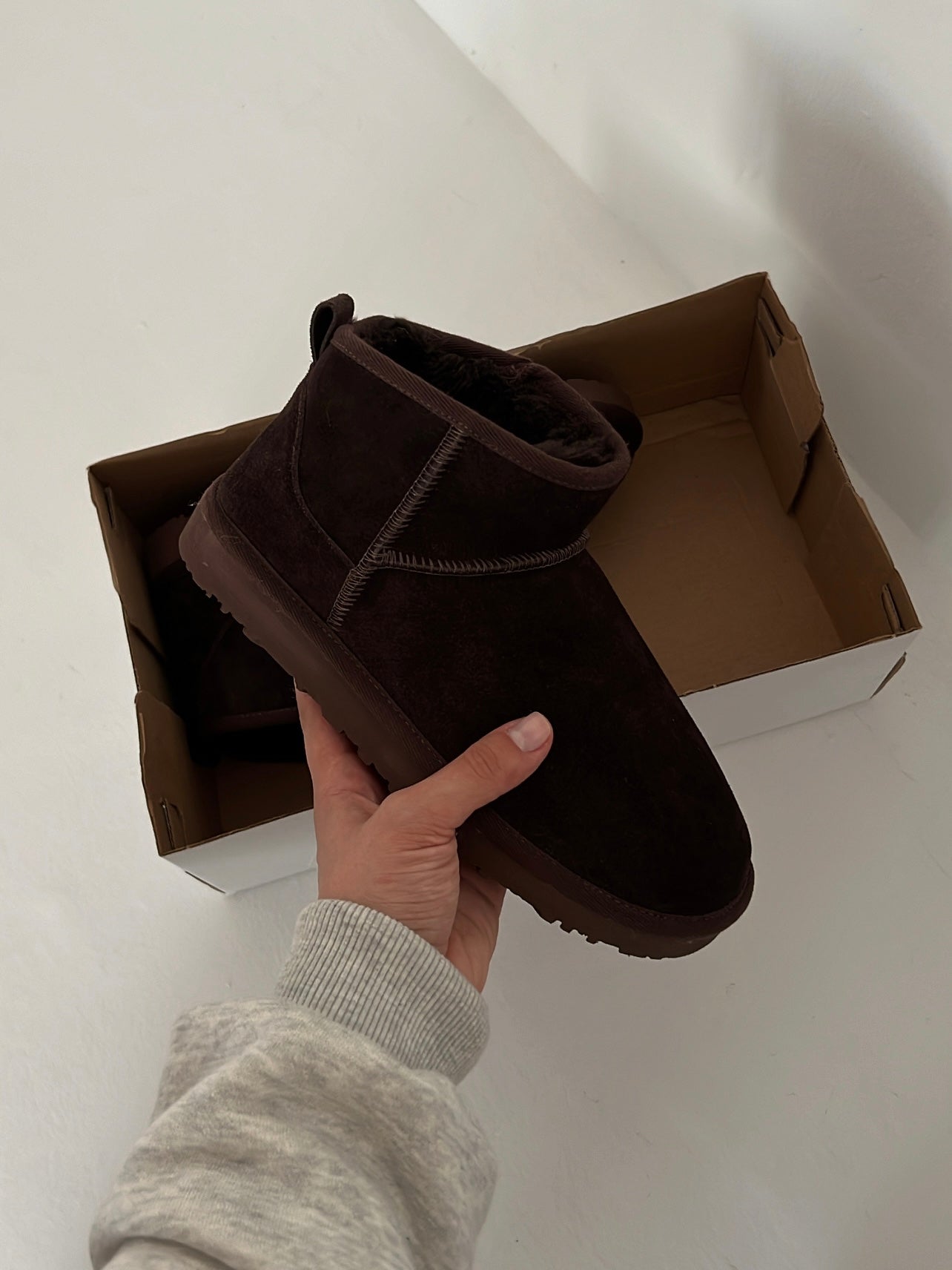 Yoko Mini Gerçek Hakiki Süet Kahve