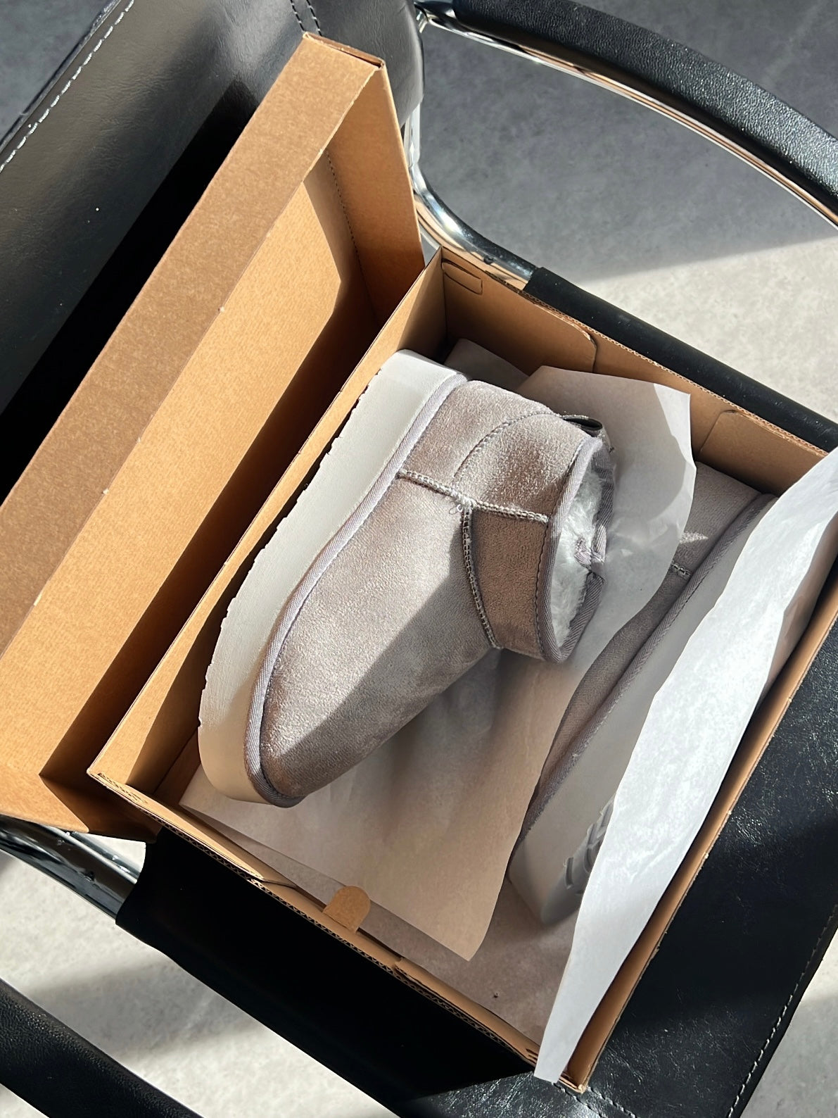 Platform Gri Süet İçi Kürklü Kalın Taban Bot