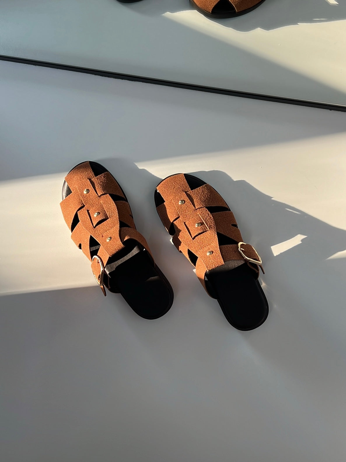 Ares Taba Bantlı Süet Kadın Terlik