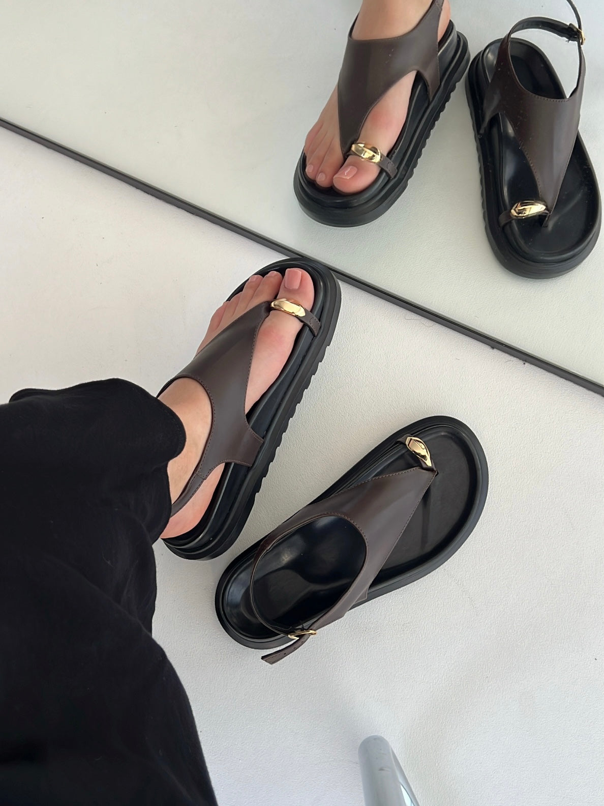 Nelly Kahve Sandalet