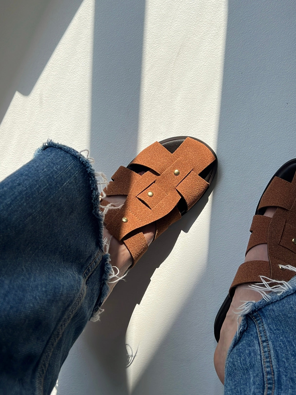 Ares Taba Bantlı Süet Kadın Terlik