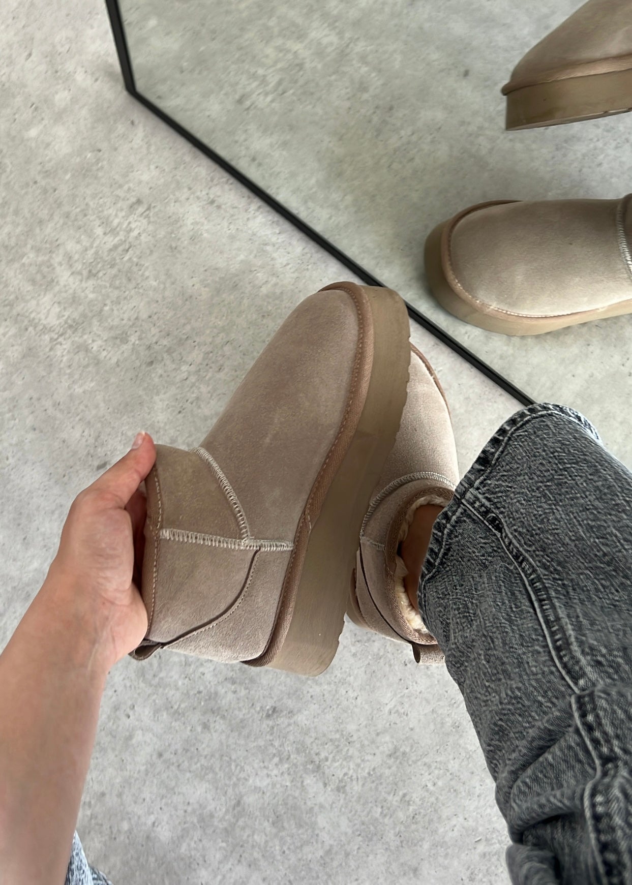 Ruby Platform Gerçek Hakiki Süet Vizon