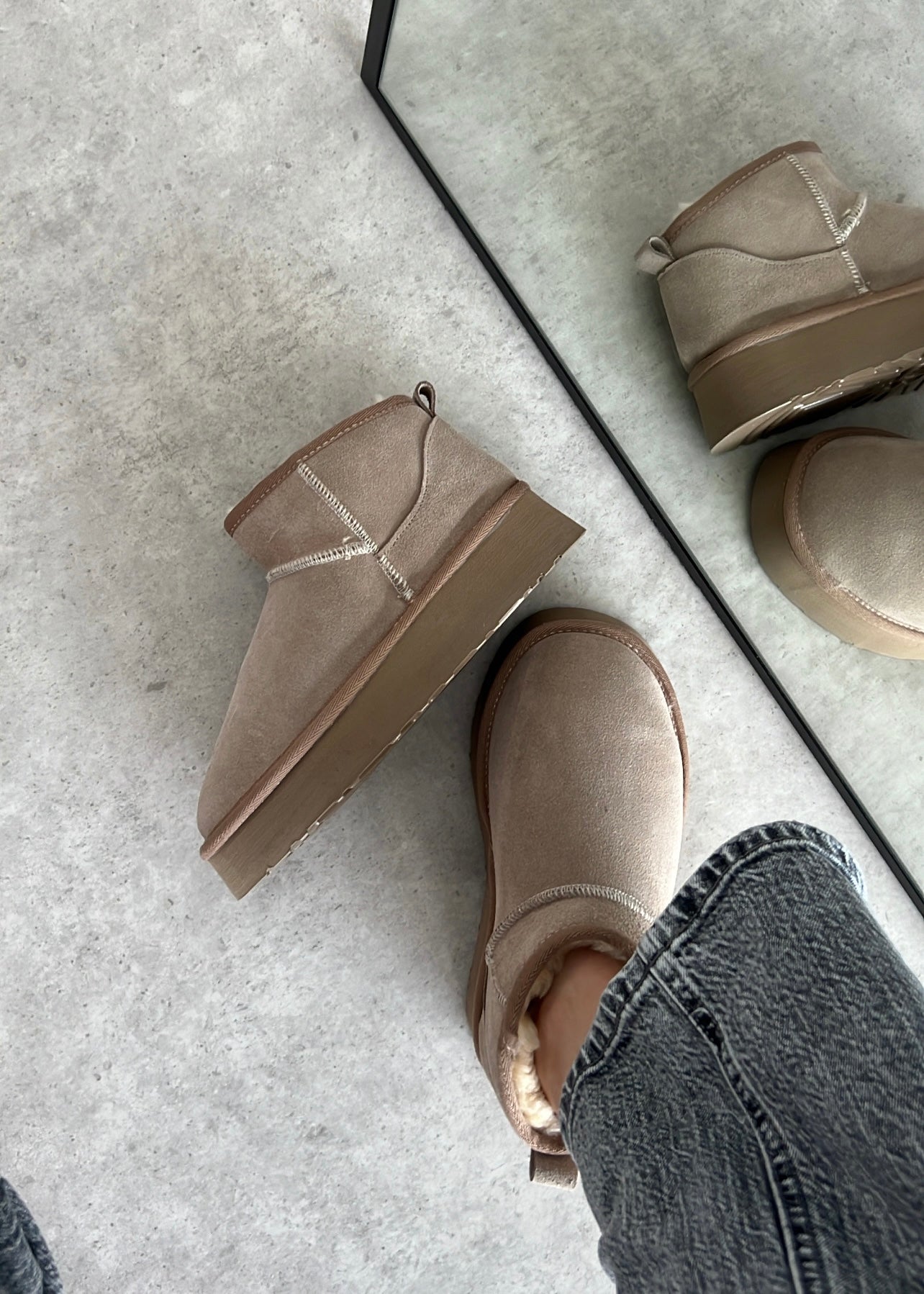 Ruby Platform Gerçek Hakiki Süet Vizon