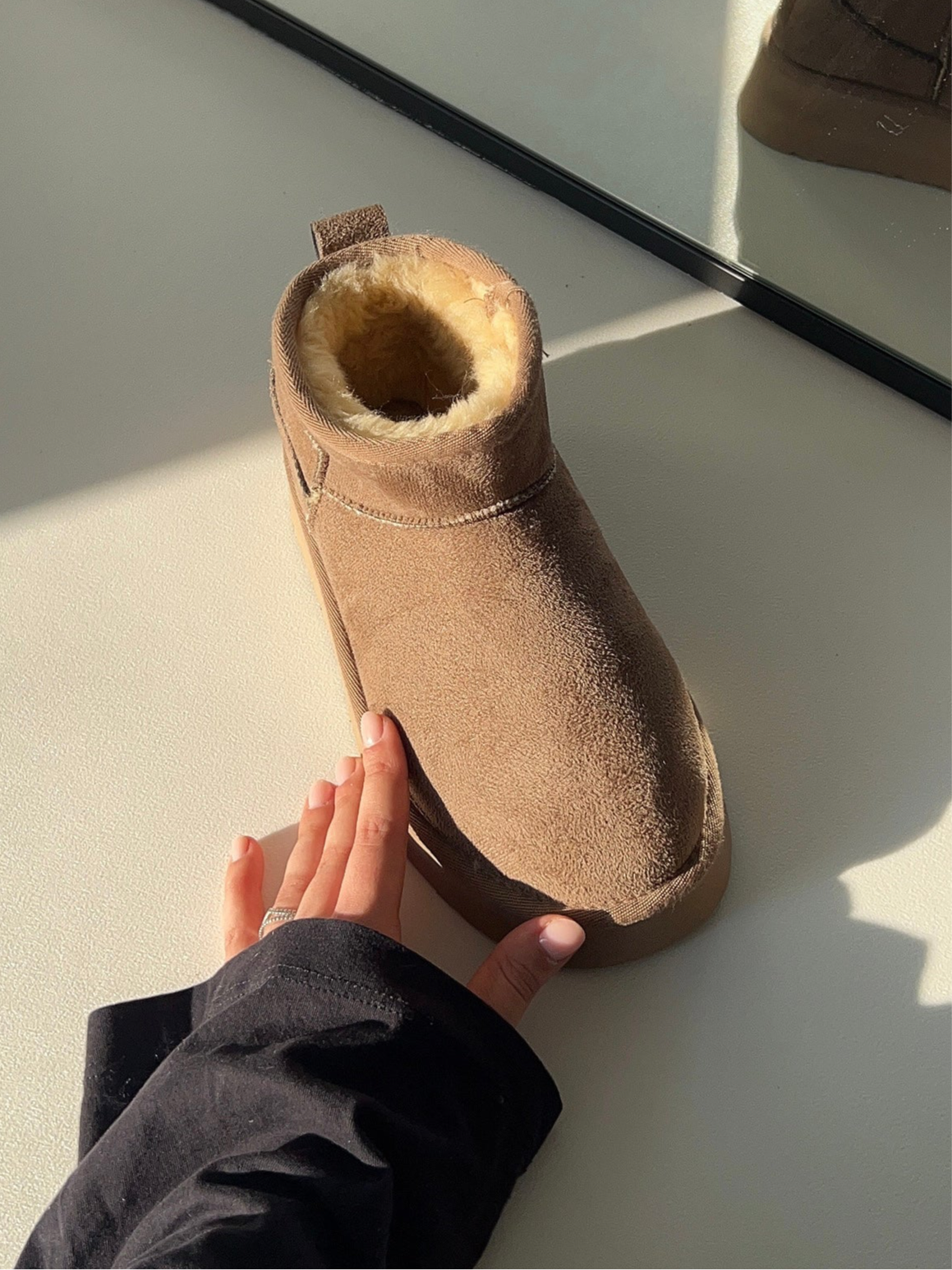 Platform Vizon Süet İçi Kürklü Kalın Taban Bot