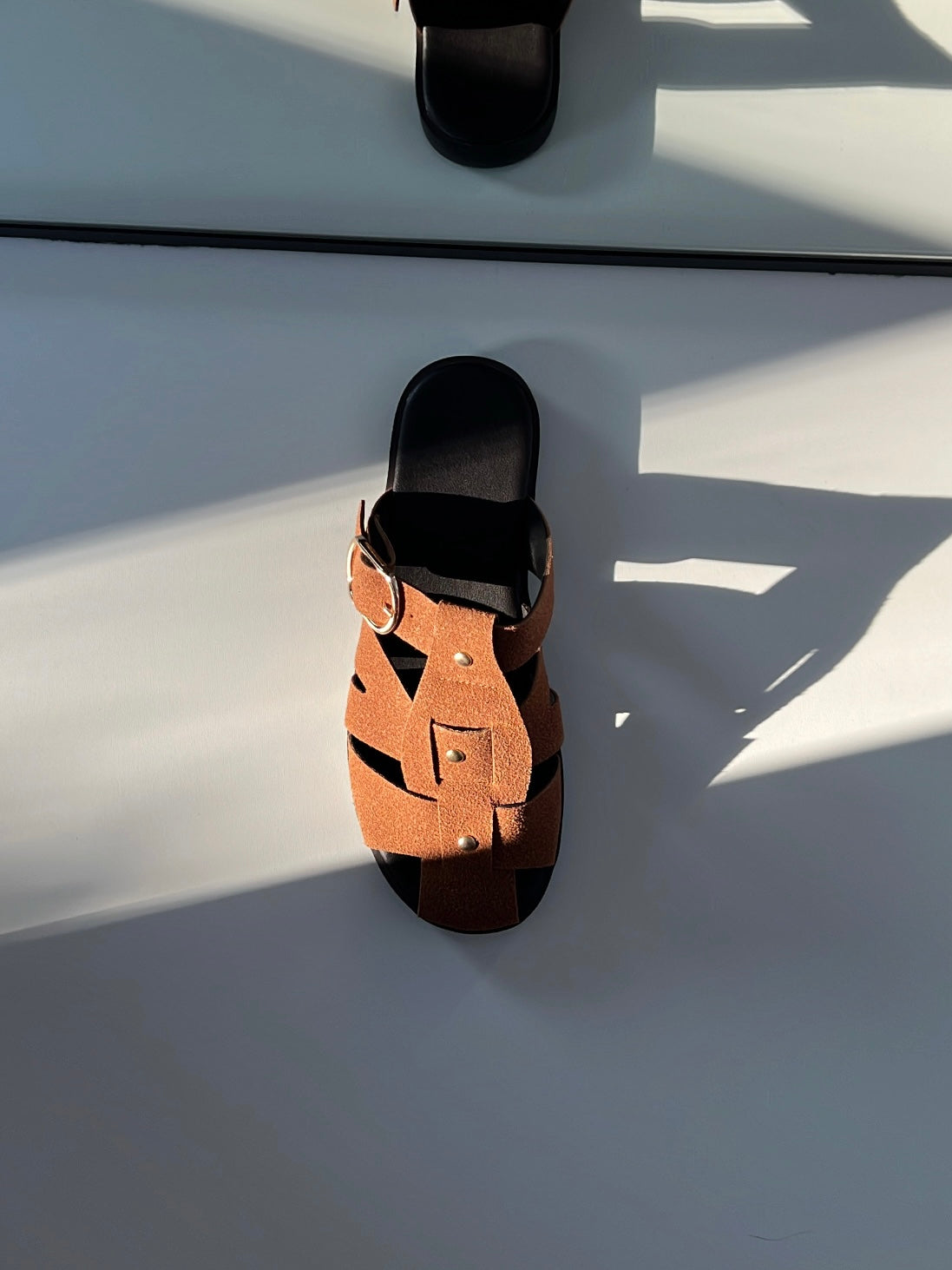 Ares Taba Bantlı Süet Kadın Terlik