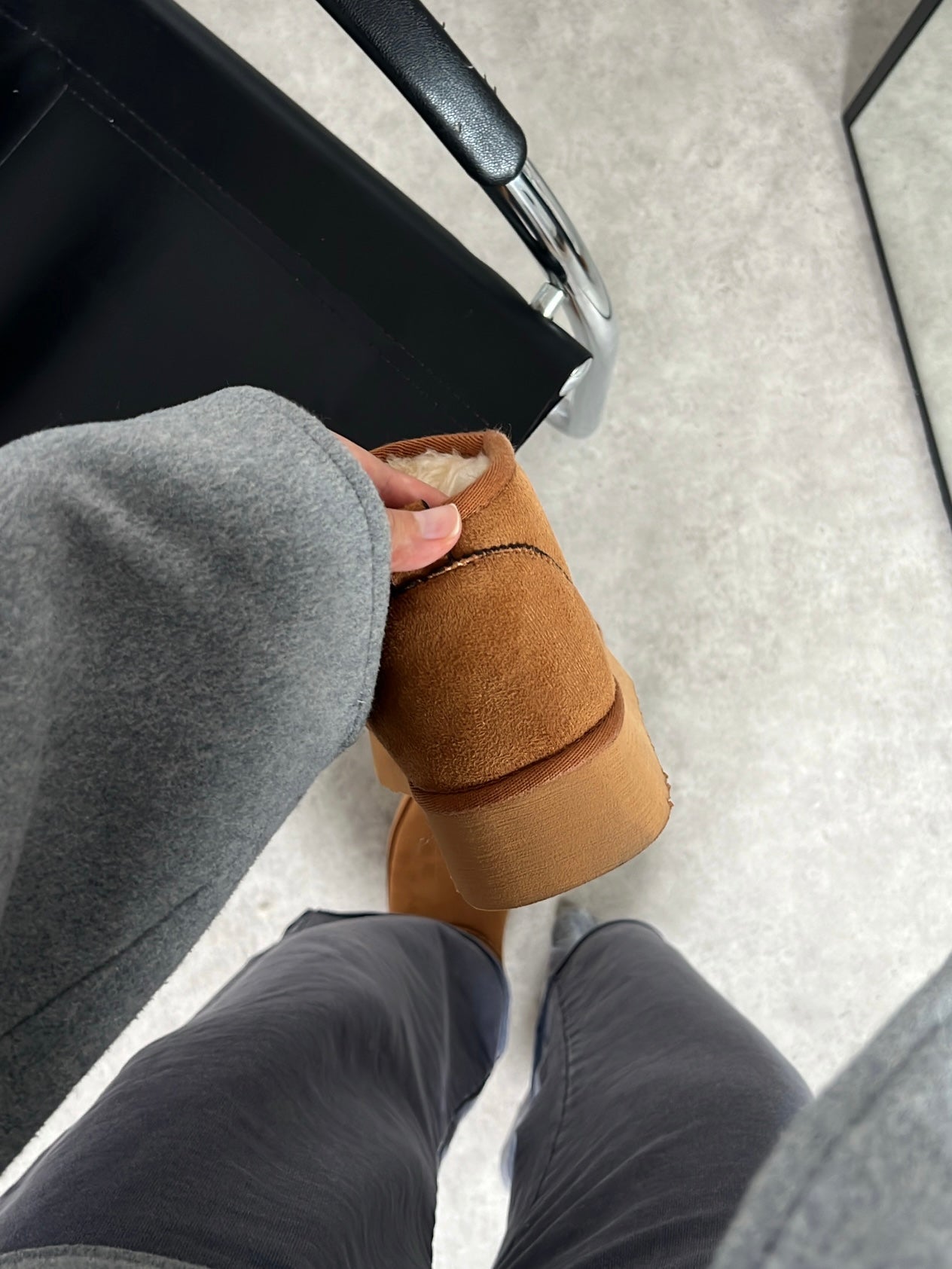 Platform Taba Süet İçi Kürklü Kalın Taban Bot