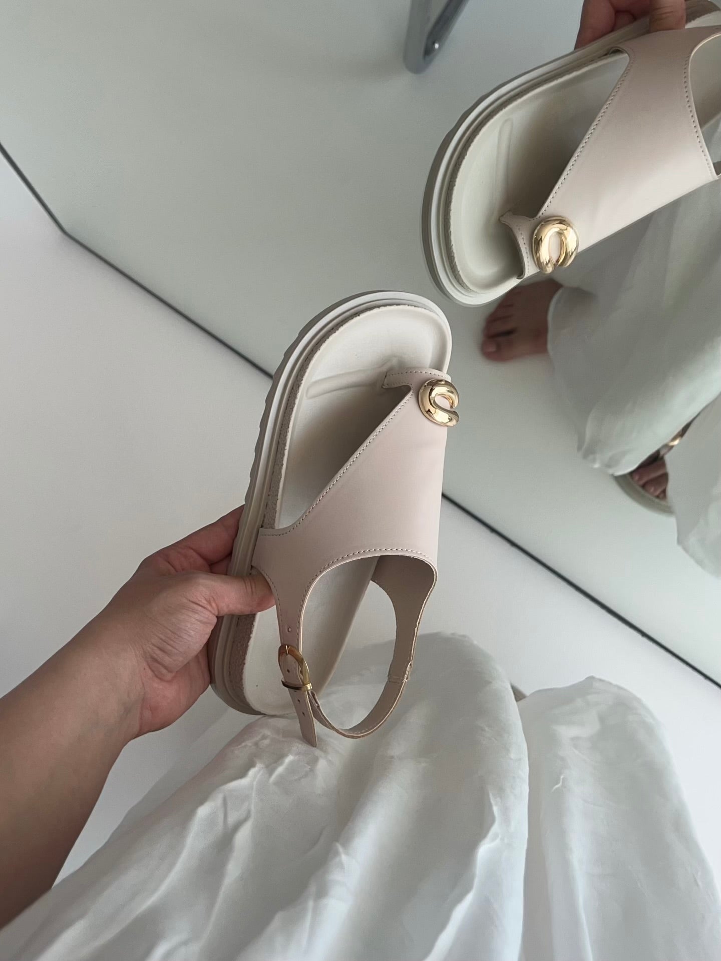 Rox Bej Toka Detaylı Sandalet