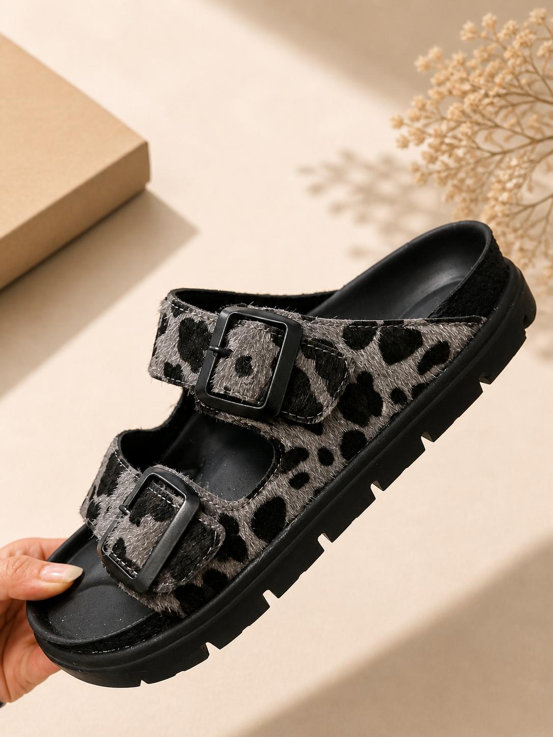 Leopar Shadow İki Kemerli Terlik