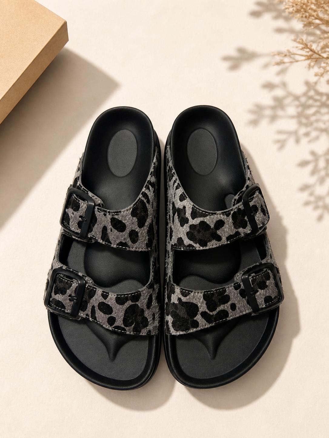Leopar Shadow İki Kemerli Terlik