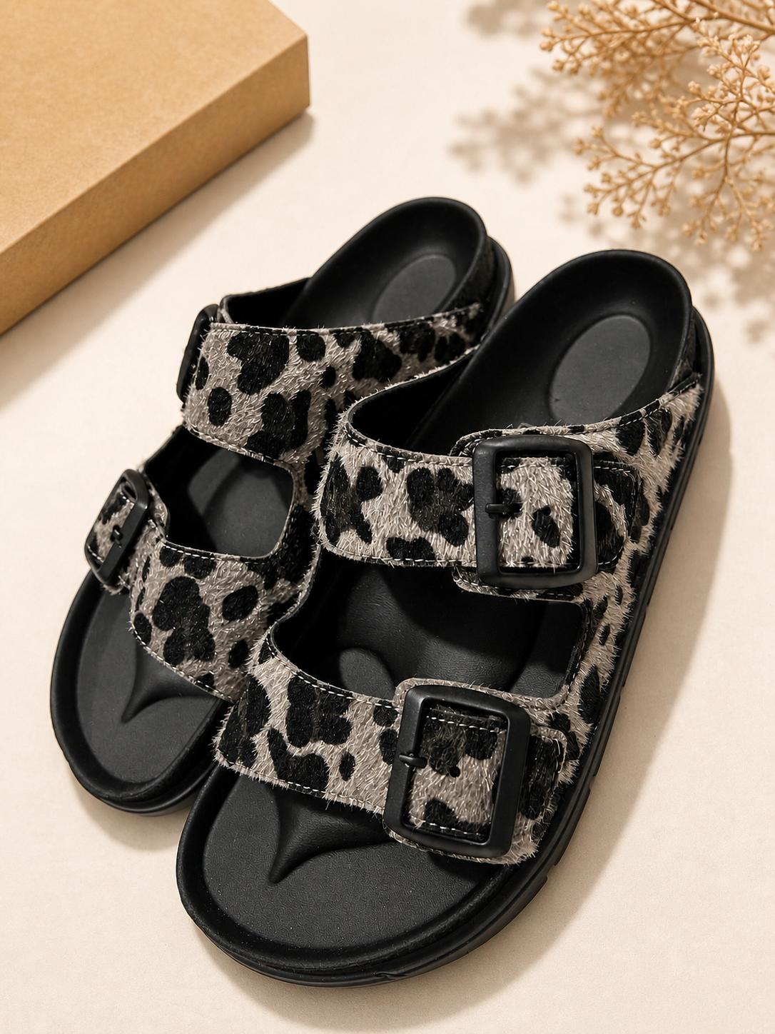 Leopar Shadow İki Kemerli Terlik